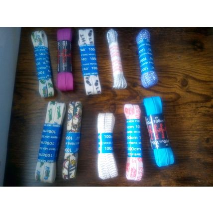 10 Pairs of 90cm Waxed Laces Assorted Colours