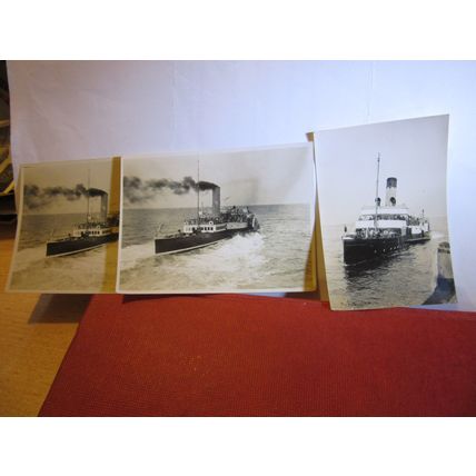1930s PADDLE STEAMER SHIP X 3 small photographs #