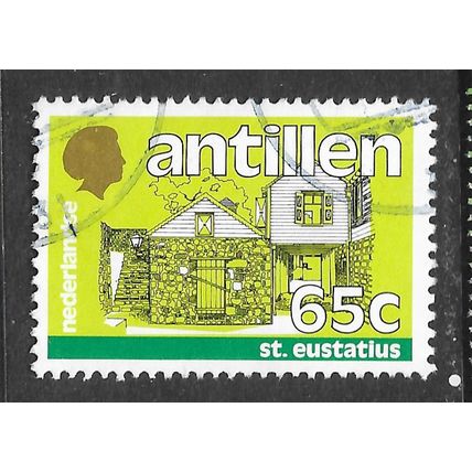 ANTILLES 1984 ST EUSTATIUS BUILDINGS STREET SCENE LIGHT LOFT 65c