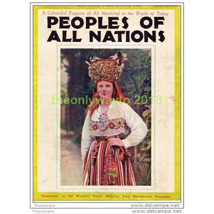 GIRL IN HEADDRESS & COSTUME, ESTONIA, BOOK ILLUSTRATION, c1930