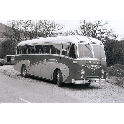 Black & White Photo of Silver Service of Darley Dale - 26 HMD ex. Gibson Coaches