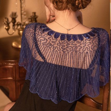 Women's Cape Up Shrug For 1920s Gatsby Sequin Evening Wraps Bridal Wedding Shawl
