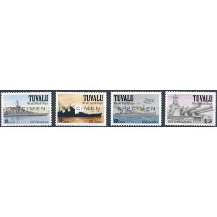 Second World War Ships optd Specimen - Tuvalu 1991 - MNH - SG 613/6s