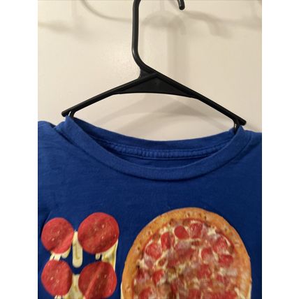 IsaacMorris Boys Short Sleeve T-Shirt Pizza Theme Size M Blue