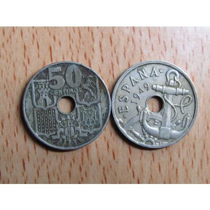 Spain 1953 Franco 1949-53* 50 Centimos Coin