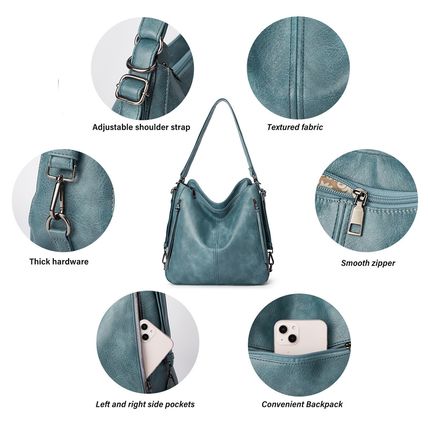 Women Tote Bag Handbags PU Leather Fashion Hobo Shoulder Bags Two Piexe Brown