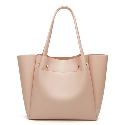 Women's Soft Faux Leather Tote Bag Purse Handbags Wallet Tote Shoulder Bag Pink