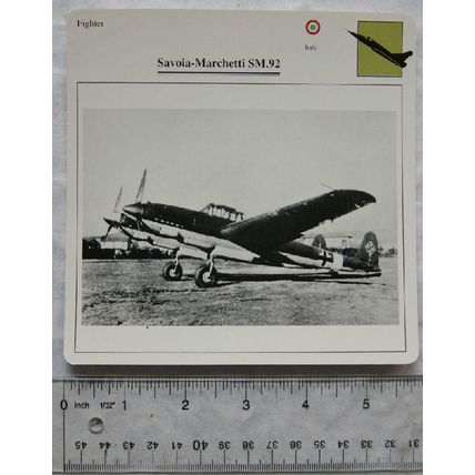 Savoia Marchetti SM.92 - Italy - Fighter - Collectors Club Card