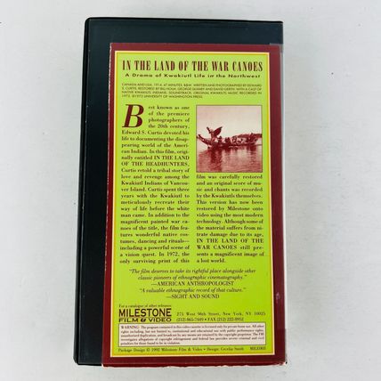 In The Land Of The War Canoes VHS Video Native American Series Documentary
