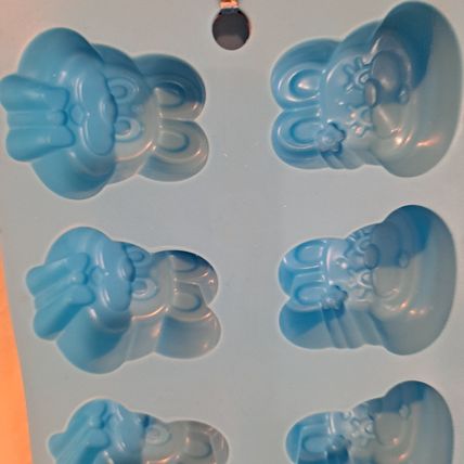 Lot 2 New EASTER Silicone ICE CUBE TRAYS Bunny Rabbit Face Candy Mold Chocolate