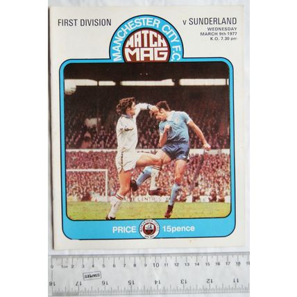 1977 programme Manchester City v. Sunderland