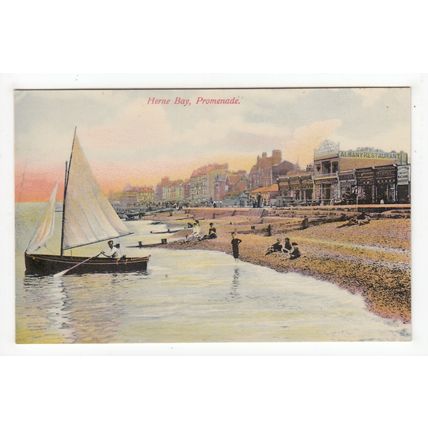 The Promenade Herne Bay Postcard Kent Local Publisher J J Moffat