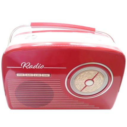 Red Radio Shaped Tin with 200 Grams Shortbread Biscuits 18.5 CM Food Gift