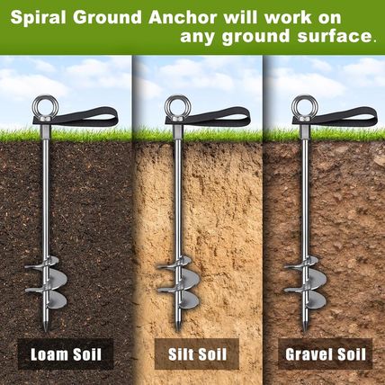 24'' Ground Anchors Screw in - Heavy Duty Trampoline Anchors -Shed Anchor Kit -