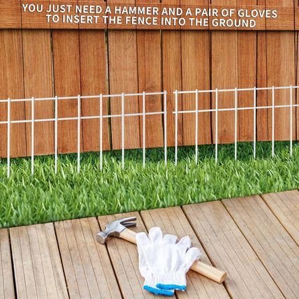 Adavin White Animal Barrier, 20 Pack No Dig Fence,Underground Garden Fencing, Pe
