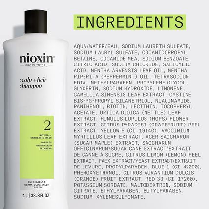 Nioxin System 2 Scalp + Hair Thickening Shampoo for Natural Hair with Progressed