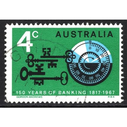 AUSTRALIA 1967: 150th ANNIVERSARY OF BANKING IN AUSTRALIA - 4c USED (G4)