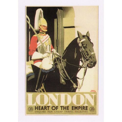 Postcard Railway Poster Art GWR London Horse Guard Frank Newbold 1939