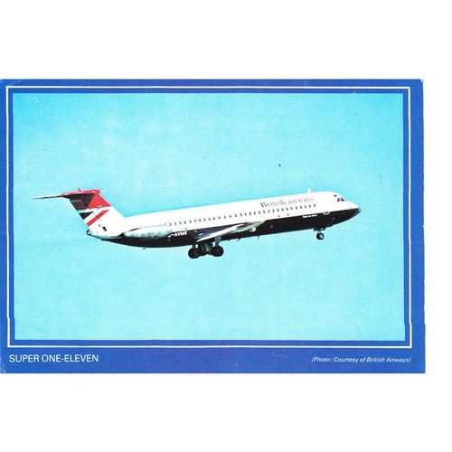 British Airways Super One Eleven Aircraft Postcard (A24898)