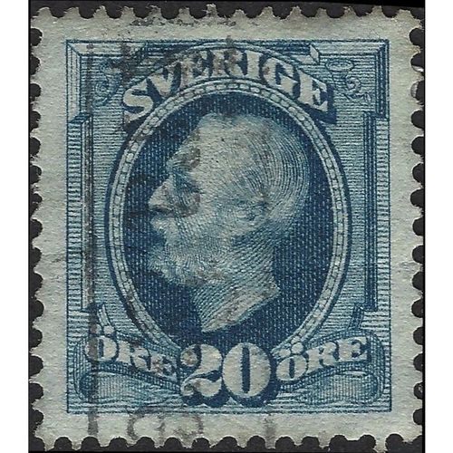 SWEDEN, King Oscar II, blue 1891, 20ore