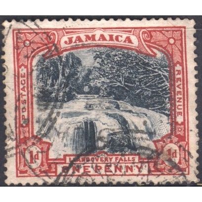 Jamaica 1900 - SG31 - 1d black/red - Llandovery Falls - used