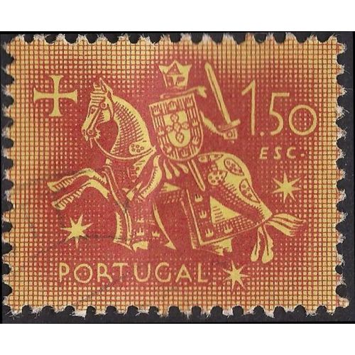 PORTUGAL, Seal of King Dinis, horseback, orange 1953, 1.50 Esc,