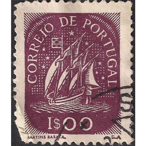 PORTUGAL, Galleon, violet-red 1948, 1 Esc,