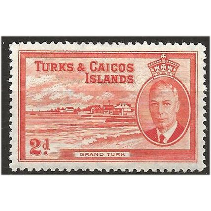 Turks & Caicos Islands 1950 S224 2d Red-Orange Mounted Mint . .. .