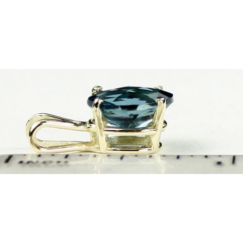 London Blue Topaz, 14KY Gold Pendant, P002