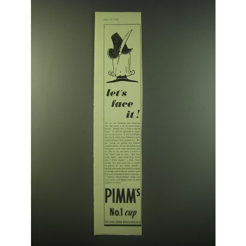 1940 Pimm's No.1 Cup Ad - Let's face it