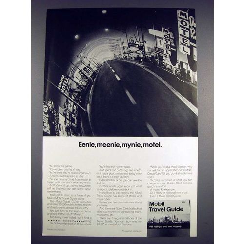 1968 Mobil Travel Guide Ad - Eenie, Meenie, Motel