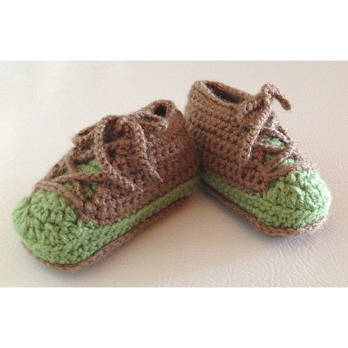 Baby booties #B008 crochet tennis shoes converse trainers footwear 0-6 months