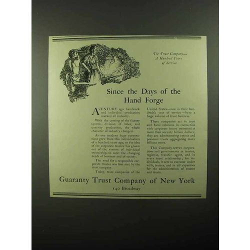 1922 Guaranty Trust Company of New York Ad - Hand Forge