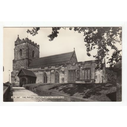 Parish Church Sutton Coldfield Postcard RP Warwickshire