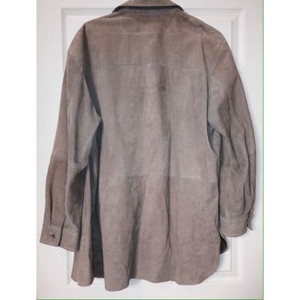 Genuine Leather Men's Jacket Coat Blazer Size 44 Beige Brown Luxurious