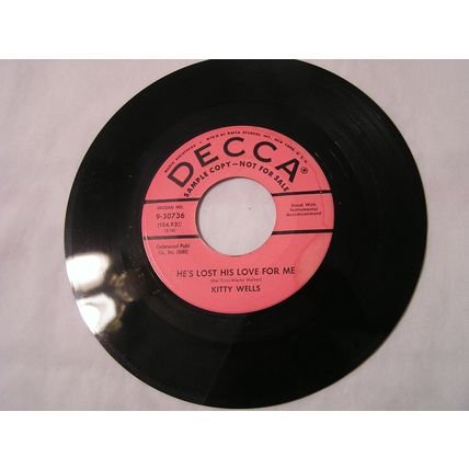 Kitty Wells Promo 45-TOUCH AND GO HEART/HE'S LOST HIS LOVE FOR ME