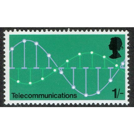 1969 Post Office Technology 1/- Emerald Lavender and Black SG810 UM
