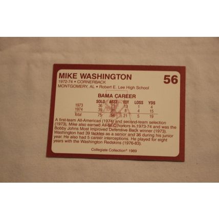 Mike Washington 1989 Collegiate Collection Alabama's Finest NO, 56