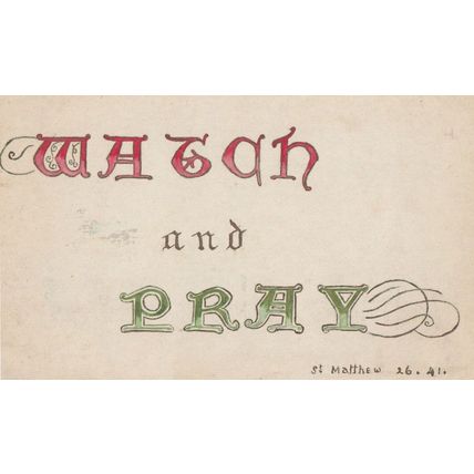 St Matthew Watch & Pray 1914 Wartime WW1 Christian Antique Postcard