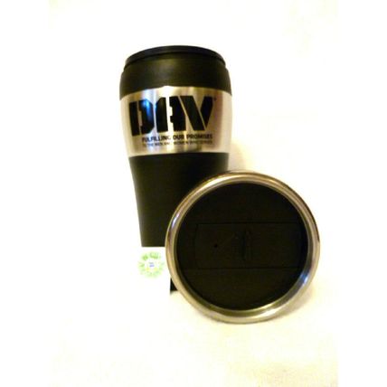 NEW DAV DISABLED AMERICAN VETERANS STAINLESS & BLACK TALL COFFEE TRAVEL MUG