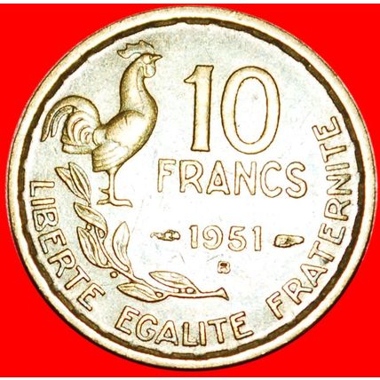 COCK (1950-1959): FRANCE ★10 FRANCS 1951B!★LOW START★NO RESERVE