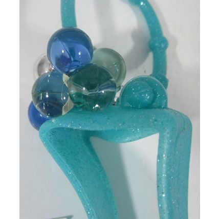 Bath & Body Works PocketBac Hand Sanitizer Holder Aqua Blue Marbles Baubles