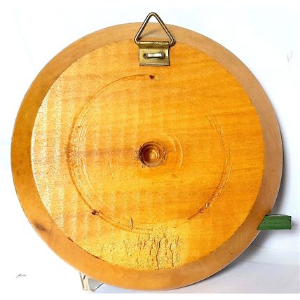 WOODEN SWISS WALL HANGING - WINDMILL, MILKMAID and CHALET - 10 cm diameter 150 g