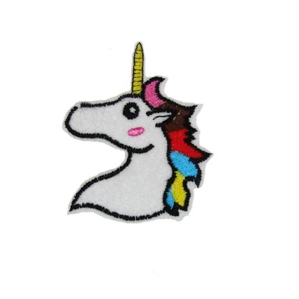 Unicorn Iron On Patch Bright Fun Kids Badge Motif Applique Fantasy Cloth P365