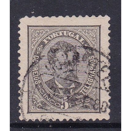 PORTUGAL 1882 KING LUIS 5R VALUE BLACK USED SG229