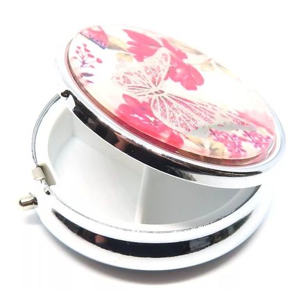 Pink Butterfly Pill Box Round 2 CM Mothers Day Gift Ladies Collection