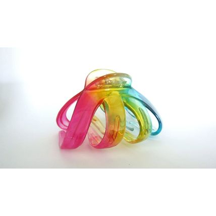 Large clear rainbow transparent octopus hair claw clip for thick hair