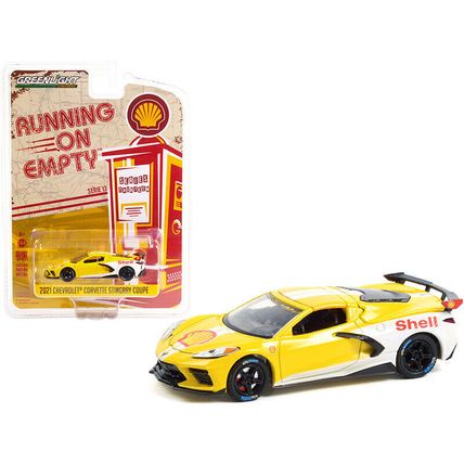 2021 Chevrolet Corvette C8 Stingray Coupe "Shell Oil" Yellow and White "Runni...