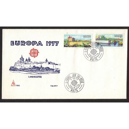 MALTA 1977 EUROPA FIRST DAY COVER with SG584-585 ~ VALLETTA CANCEL