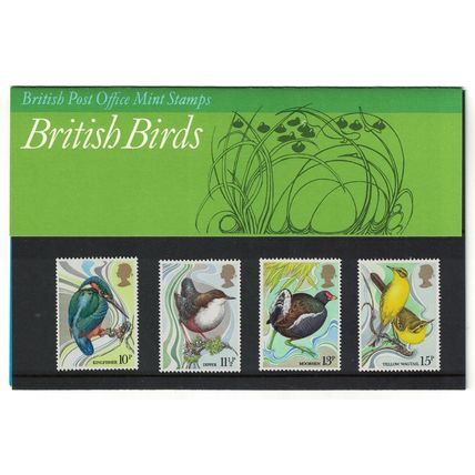Great Britain Kingfisher Dipper Moorhen Wagtail Wild Birds 4v Pres. Pack 1980
